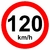 Placa de velocidade máxima permitida 120 km/h R-19
