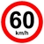 Placa de velocidade máxima permitida 60 km/h R-19