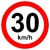 Placa de velocidade máxima permitida 30 km/h R-19