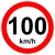 Placa de velocidade máxima permitida 100 km/h R-19