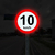 Placa de velocidade máxima permitida 10 km/h R-19 - comprar online