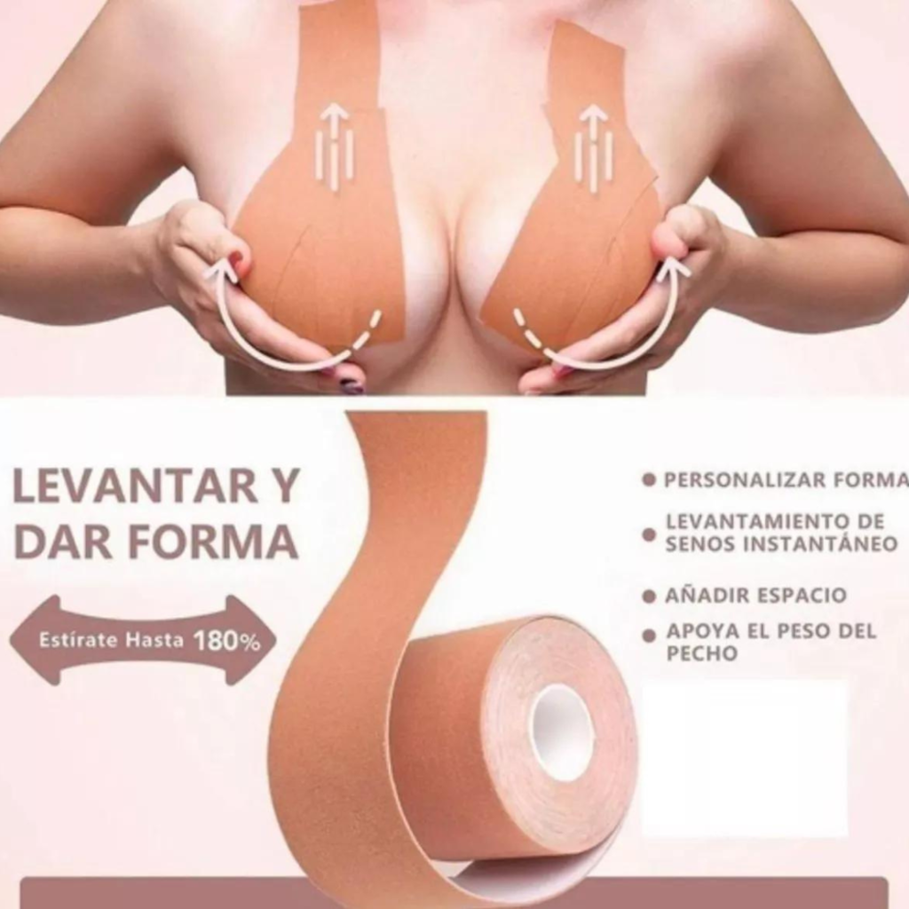 Cinta Boob Tape 5mts Corpino Adhesivo Levanta Busto Lavable