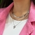 Choker Corações Banhada a Ródio Branco - comprar online