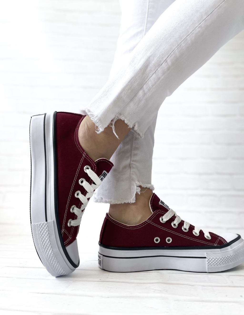 Converse bordo con plataforma shops