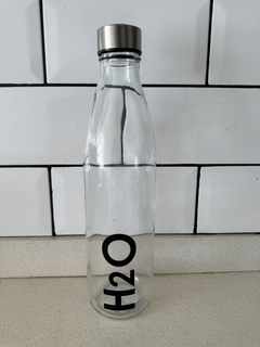 Botella de vidrio para agua 1Lt “H2o” - comprar online