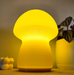 Lampara honguito amarillo + lampara led (foquito incluido calida) - comprar online