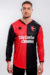 Camiseta Oficial 1 Mangas Largas Newell's Old Boys - AIFIT - 2024 - Rojinegra