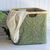 Cesto organizador verde con soporte de bamboo plegable - Kontainer Shop