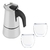 Cafeteira Italiana Moka 450ml + 2 Copos Vidro Duplo 100ml