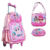 Kit Mochila Rodinhas C/ Estojo Lancheira Escolar Menina 3 Pcs na internet