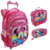 Mochila Infantil Rodinhas C/ Estojo Lancheira Escolar 3 Pcs - Minnie