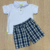 CONJUNTO SHORTS XADREZ E CAMISETA POLO INFANTIL - comprar online