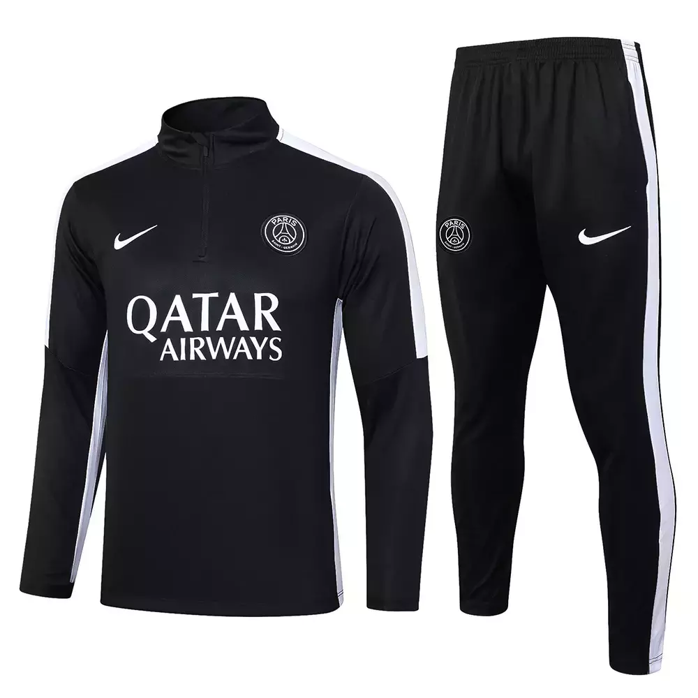 PSG 2023 24 Conjunto Deportivo Negro Blanco