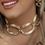 Colar choker elos grandes texturizado folheado