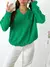 Sweater oversize escote en V y trenzas Silvie - Augusta