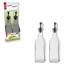 Set Aceitera + Vinagrera 250 ml Vidrio y Acero