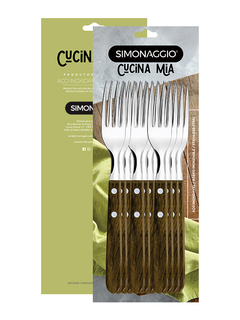 Tenedor mango madera x 12 unidades Simonaggio