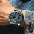 Relógio Masculino LIGE Cronógrafo de Luxo em Couro - Esportivo, Impermeável e com Mãos Luminosas - loja online