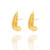 Brinco Semijoia Ear Hook Cravejado Medio Dourado na internet