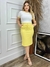 Conjunto Blusa e Saia Anarruga com Bolso ( Amarelo ) - loja online