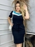 Vestido Midi Tubinho com Bolsos Funcionais ( Azul e Preto )