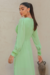 VESTIDO LONGO COM DETALHES EM RENDA VERDE MENTA - comprar online