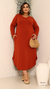 Vestido Plus Size Longo Manga Longa Com Bolso - Bombys