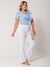 Imagem do Calça flare jeans branca plus size com cintura alta e lycra