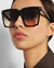 Óculos de sol quadrados oversize para homens e mulheres, marca vintage - comprar online