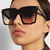Óculos de sol quadrados oversize para homens e mulheres, marca vintage - loja online