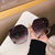 Óculos de sol gradiente redondo para mulheres sem aro de metal, grife de luxo - VIOLA VIVA