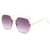 Óculos de sol gradiente redondo para mulheres sem aro de metal, grife de luxo - loja online