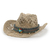 Vintage americano Western Cowboy Hat, chapéu de palha, protetor solar, Panamá
