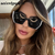 Óculos de sol de gato para mulheres vintage óculos de sol retrô feminino