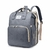 MOCHILA MATERNAL CON CUNA 3 CIERRES 40X33X12CM COLOR GRIS (MF3055D)