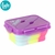 TUPPER FOOTY PLEGABLE DE SILICONA 14X12X7CM CON TENEDOR/CUCHARA COLOR VIOLETA (TS103B)