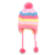 GORRO COYA INFANTIL A RAYAS CON POMPON COLOR ROSA BEBE (23706C)