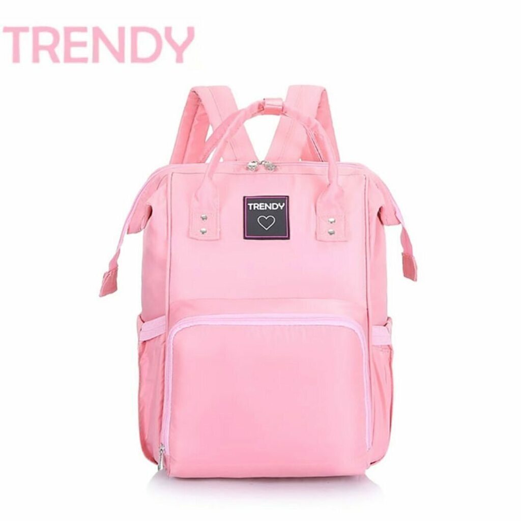 MOCHILA TRENDY MATERNAL 2 CIERRES 17 PULGADAS 42X26X21CM COLOR ROSA 16479B