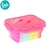 TUPPER FOOTY PLEGABLE DE SILICONA 14X12X7CM CON TENEDOR/CUCHARA COLOR FUCSIA (TS103A)