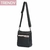 BANDOLERA TRENDY DE CERO SINTETICO 3 CIERRES 30X25X10CM COLOR NEGRO PRECIO UNITARIO (17501A)