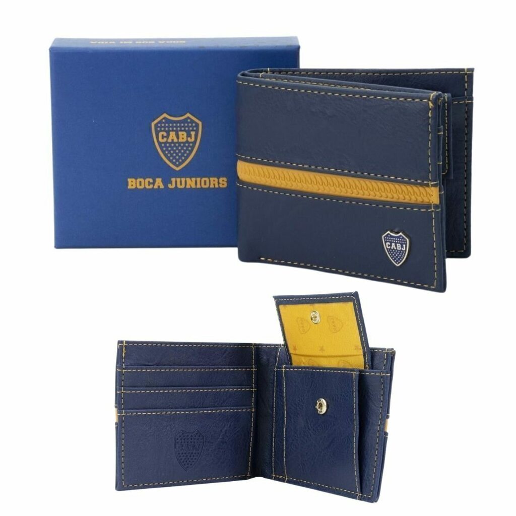 BILLETERA DE CUERO SINTETICO DE BOCA JUNIORS EN CAJA 11X9CM PRECIO UNITARIO BJ01