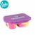 TUPPER FOOTY DE SILICONA PLEGABLE 2 COMPARTIMIENTOS 21X14X7CM CON TENEDOR/CUCHARA COLOR VIOLETA (TS204B)