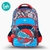 MOCHILA DE ESPALDA FOOTY CON LUZ LED 4 CIERRES 18 PULGADAS 45X35X15CM COLOR AZUL-ROJO (F3253A)