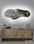 Espejo LED ARD Glanz Luminous Cloud de 120 x 55 cm, con un diseño moderno y elegante que refleja un salón contemporáneo.