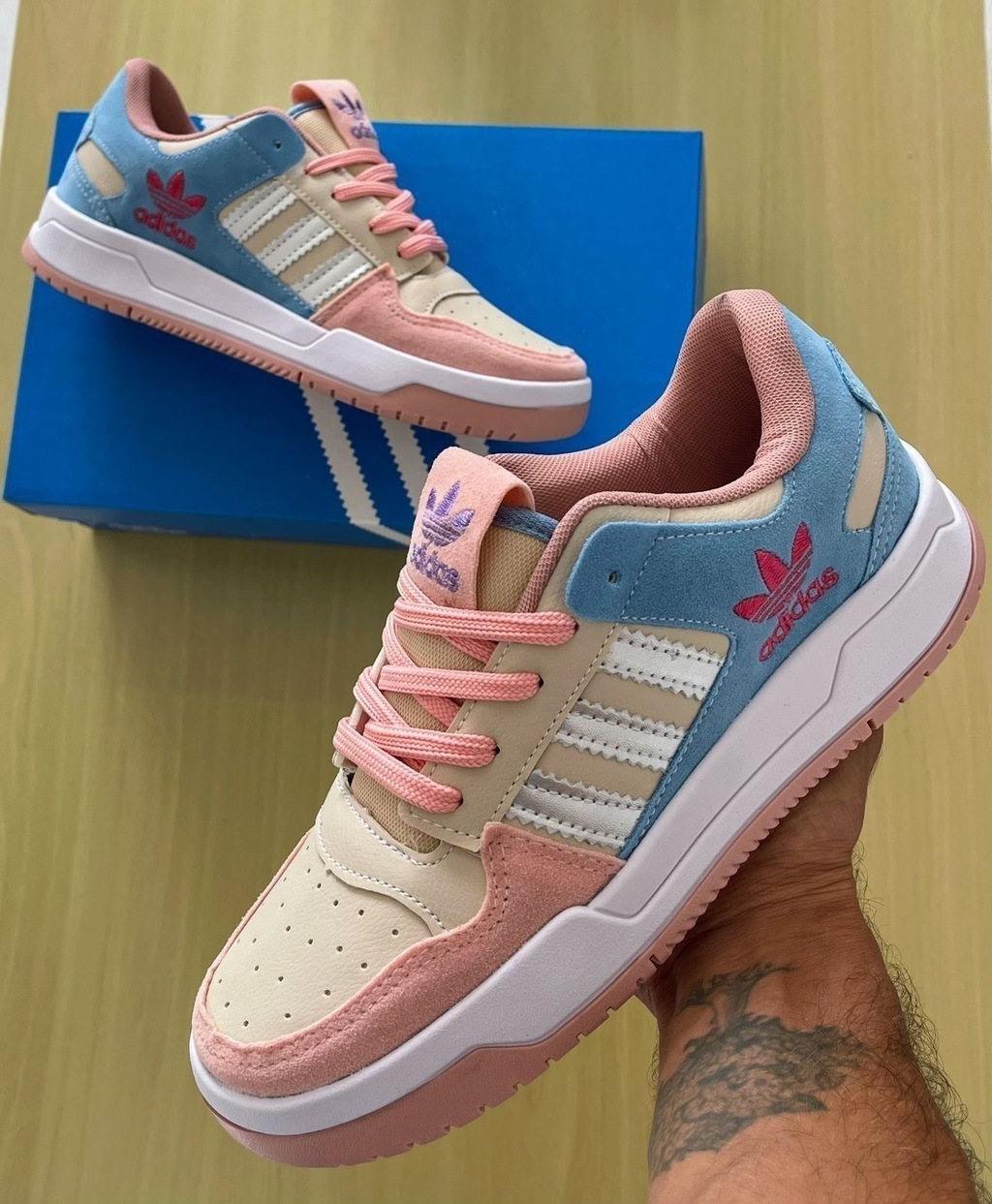 Adidas rosa e azul discount