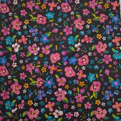 Tricoline Floral Colorido fundo Preto na internet