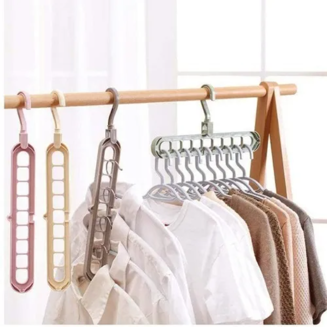 Percha Organizadora 9 Espacios Rebatible Ropa Placard