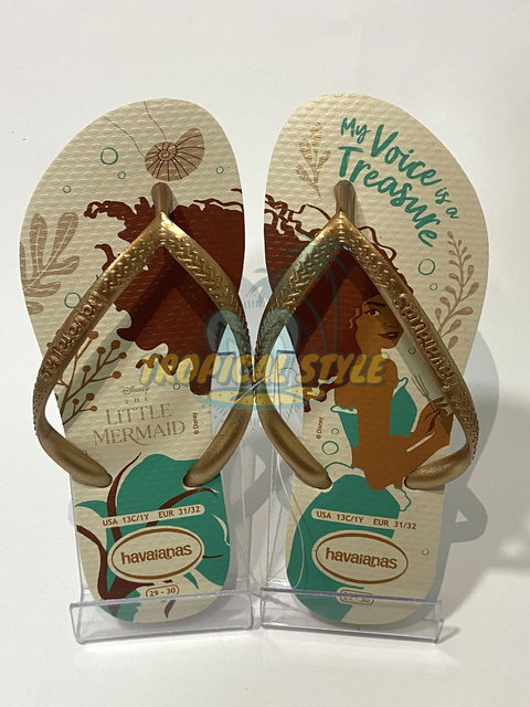 Havaianas Infantil Slim Little Mermaid Bege Tropical Style