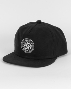 Boné Aversion Snapback Desestruturado Aba Reta Preto - Model Monogram