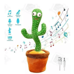 Juguete Cactus Bailarin RECARGABLE Canta Repite Voz Con Luz en internet